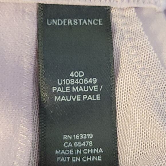 Lace Mesh Wireless Bra Pale Mauve Back Closure Adjustable Full Figure Size 40D - Picture 3 of 6